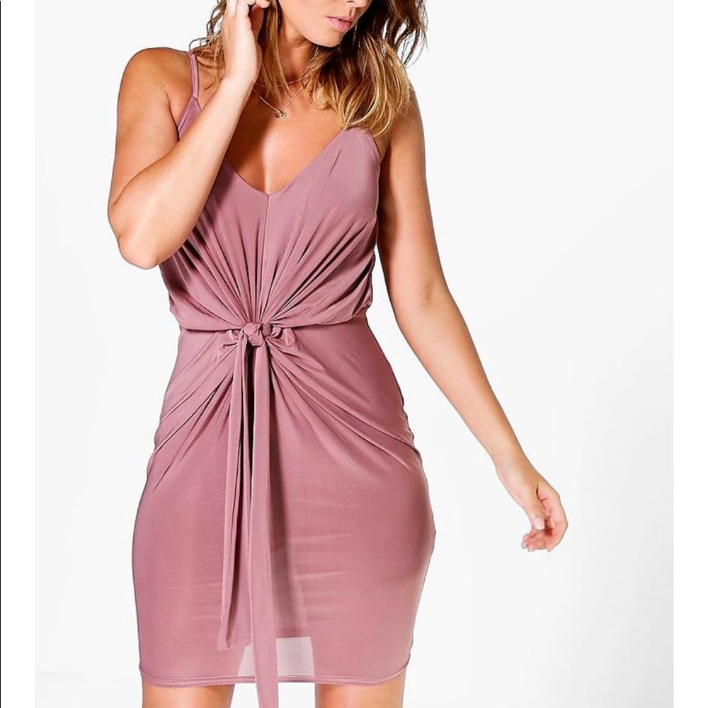 BOOHOO Davisa Slinky Knot Bodycon Dress BRAND NEW